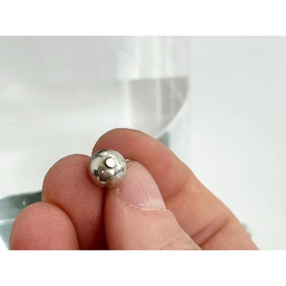 Tiny Dainty silver tone Ball Shaped Vintage Pendant | Charm | Trinket - Picture 9 of 9